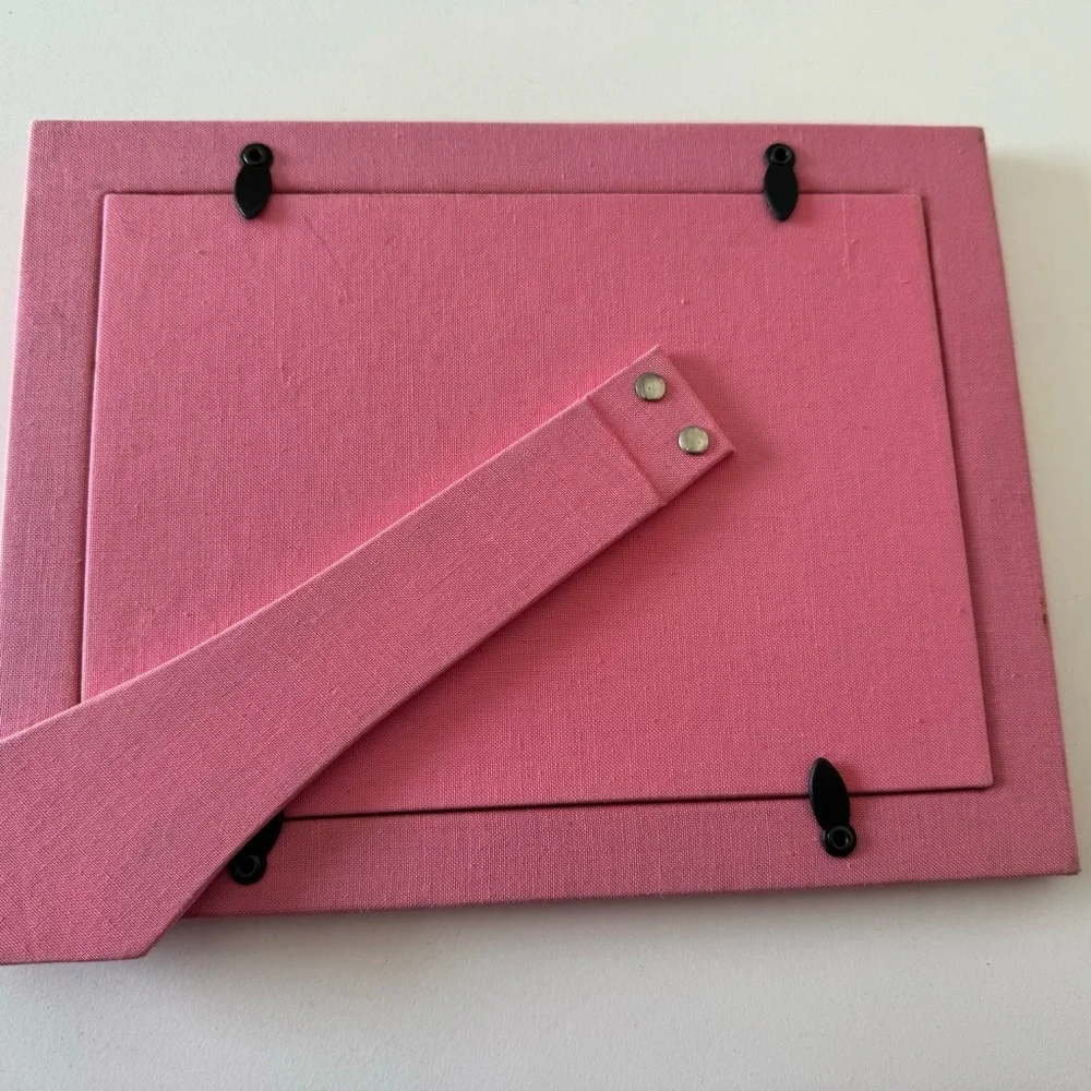 Crate&Barrel Barbie Pink Leather Picture Frame NWOT